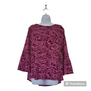 EUC🌞 Elle Zebra Print ¾ Sleeve Blouse
